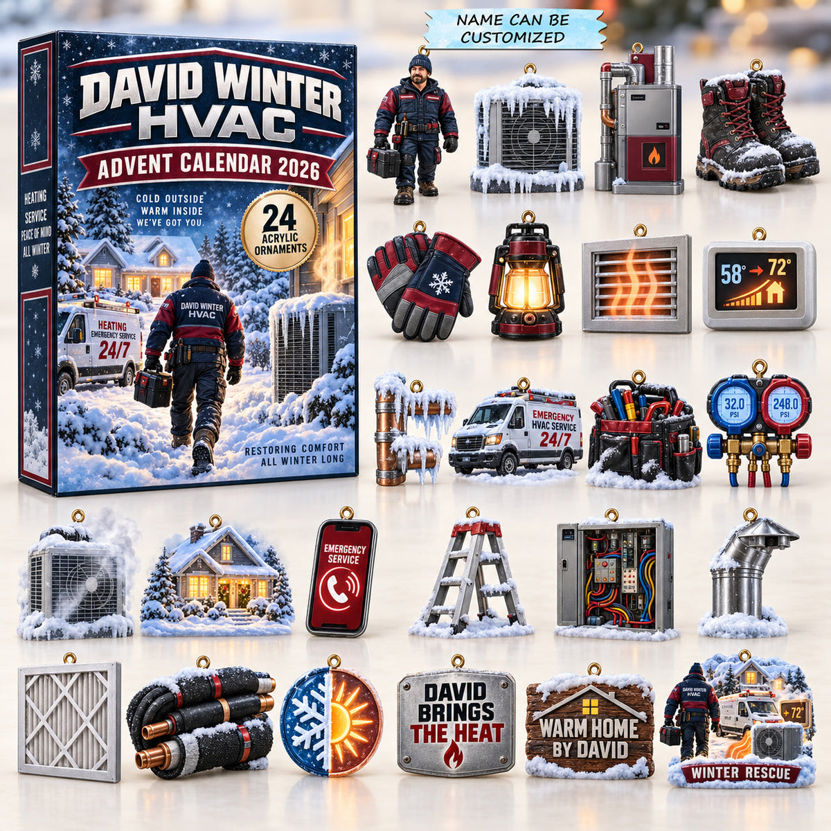 Personalized Winter HVAC Advent Calendar 2026 QTCUZ GFTOMA14910