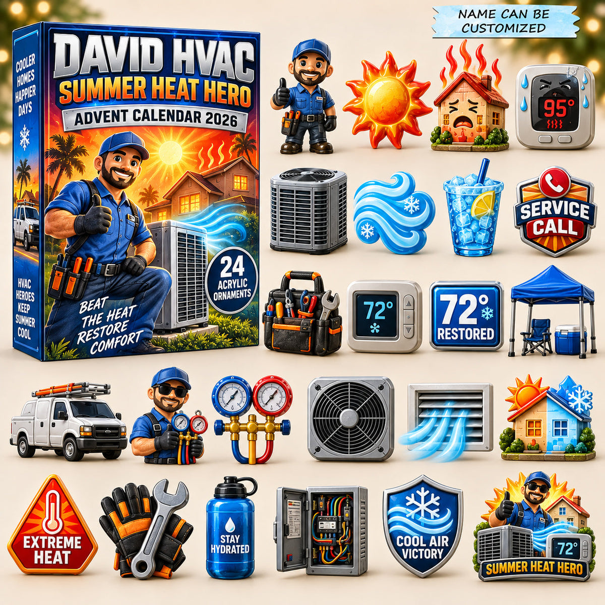 Personalized Summer HVAC Advent Calendar 2026 QTCUZ GFTOMA14911