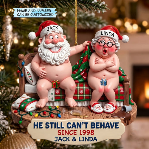 Personalized Santa Couple Christmas Mica Ornament QTCUZ GFTOMA14892