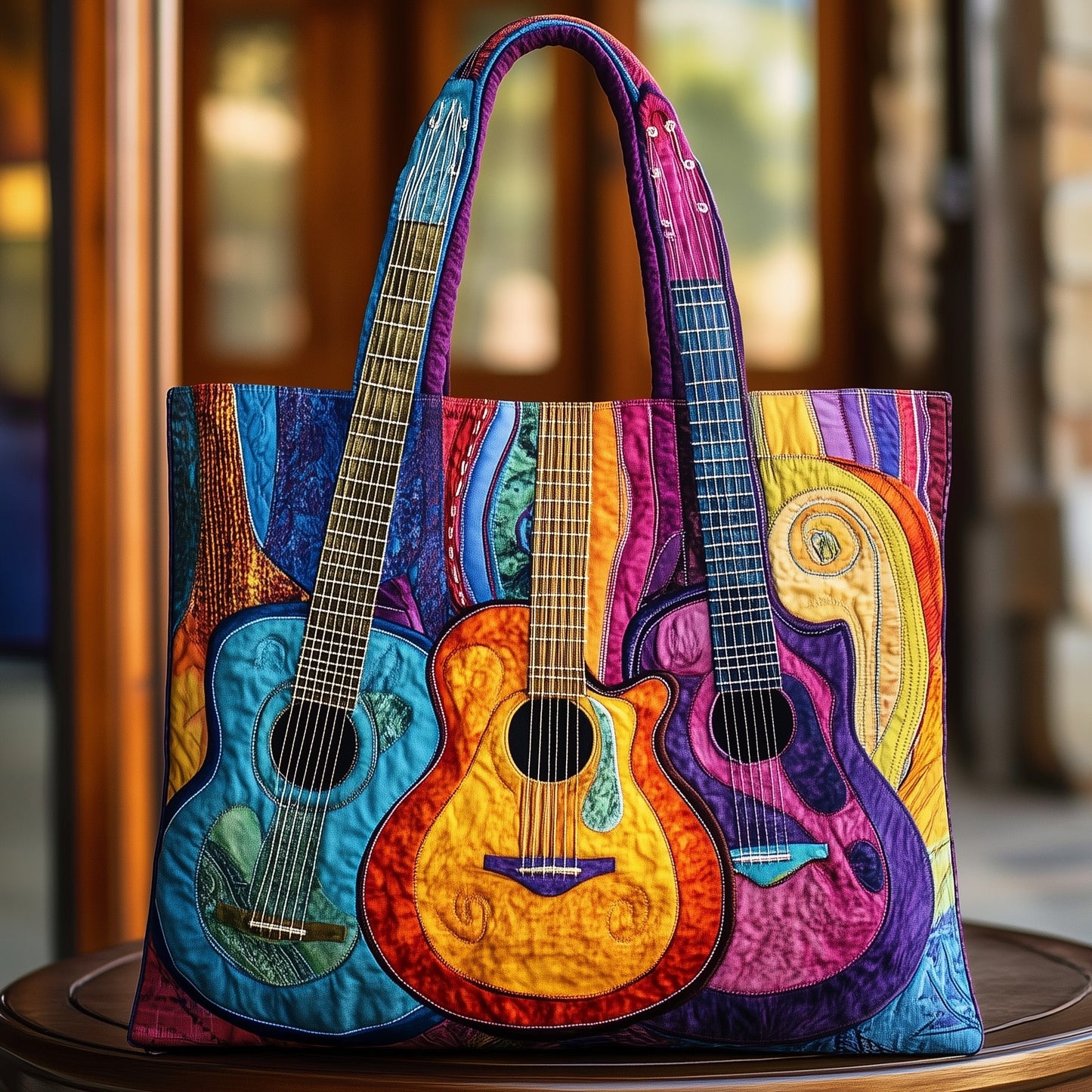 Guitar Quilted Tote Bag GFTOMA1493