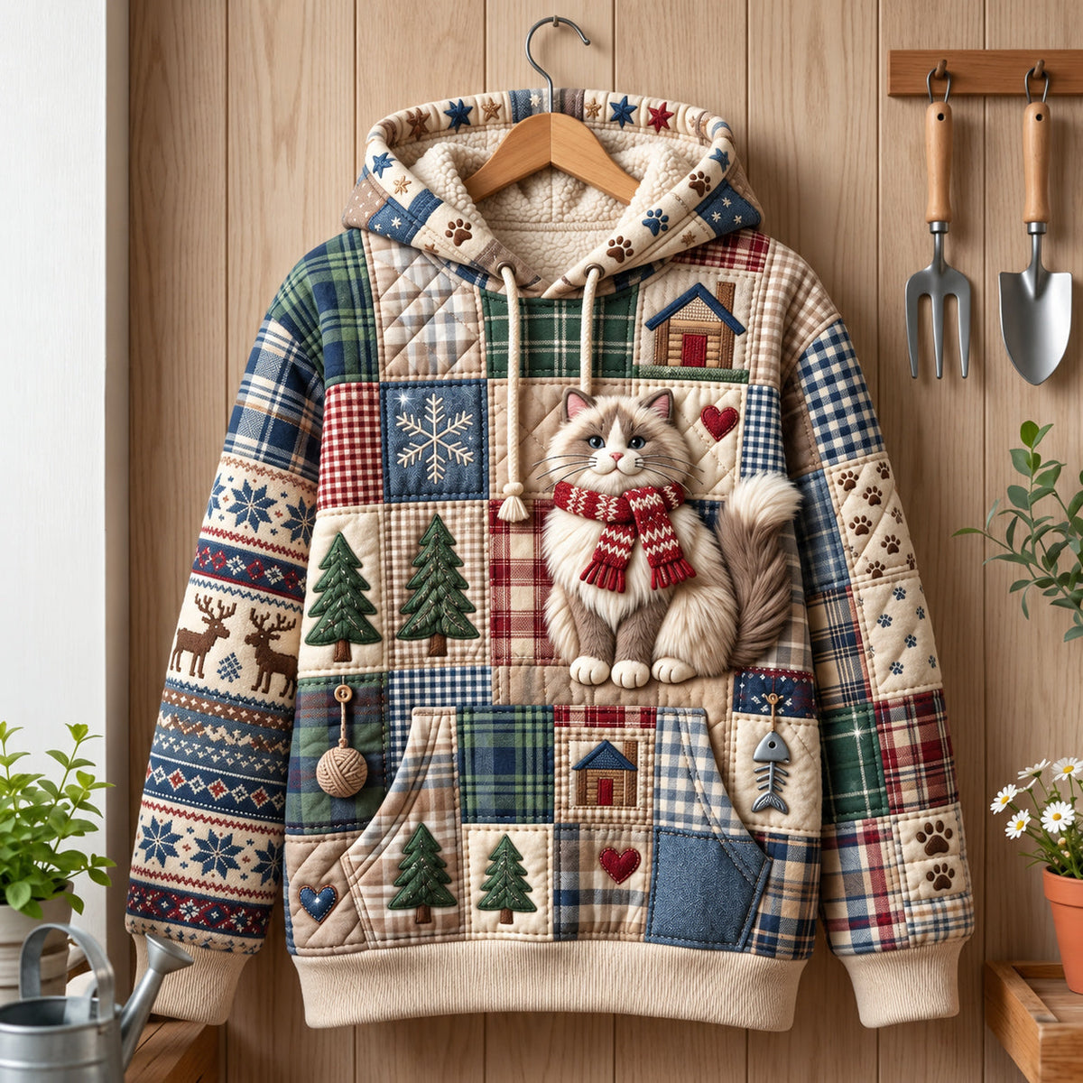 Patchwork Cat Hoodie GFTOMA14960