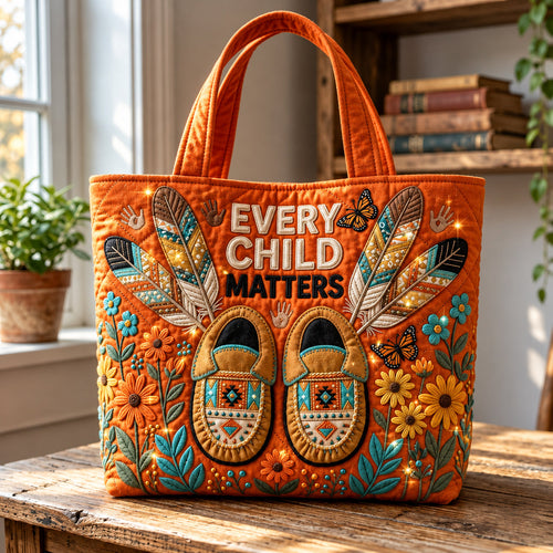 Moccasin Child Quilted Tote Bag GFTOMA14964