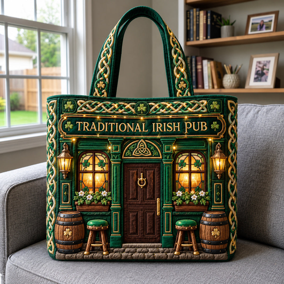 Traditional Irish Pub Quilted Tote Bag GFTOMA14972