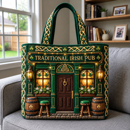 Traditional Irish Pub Quilted Tote Bag GFTOMA14972