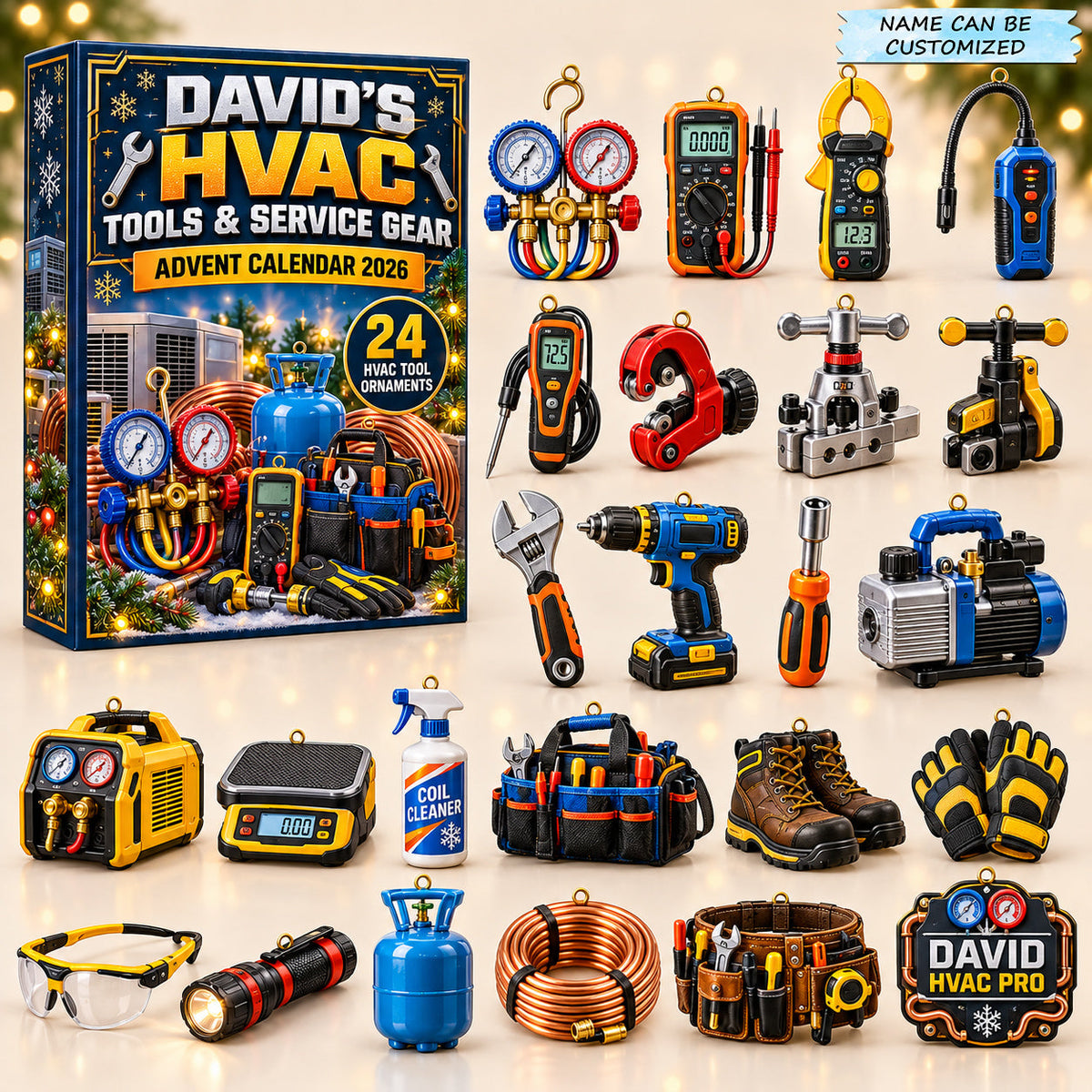 Personalized HVAC Tool Advent Calendar 2026 QTCUZ GFTOMA14982