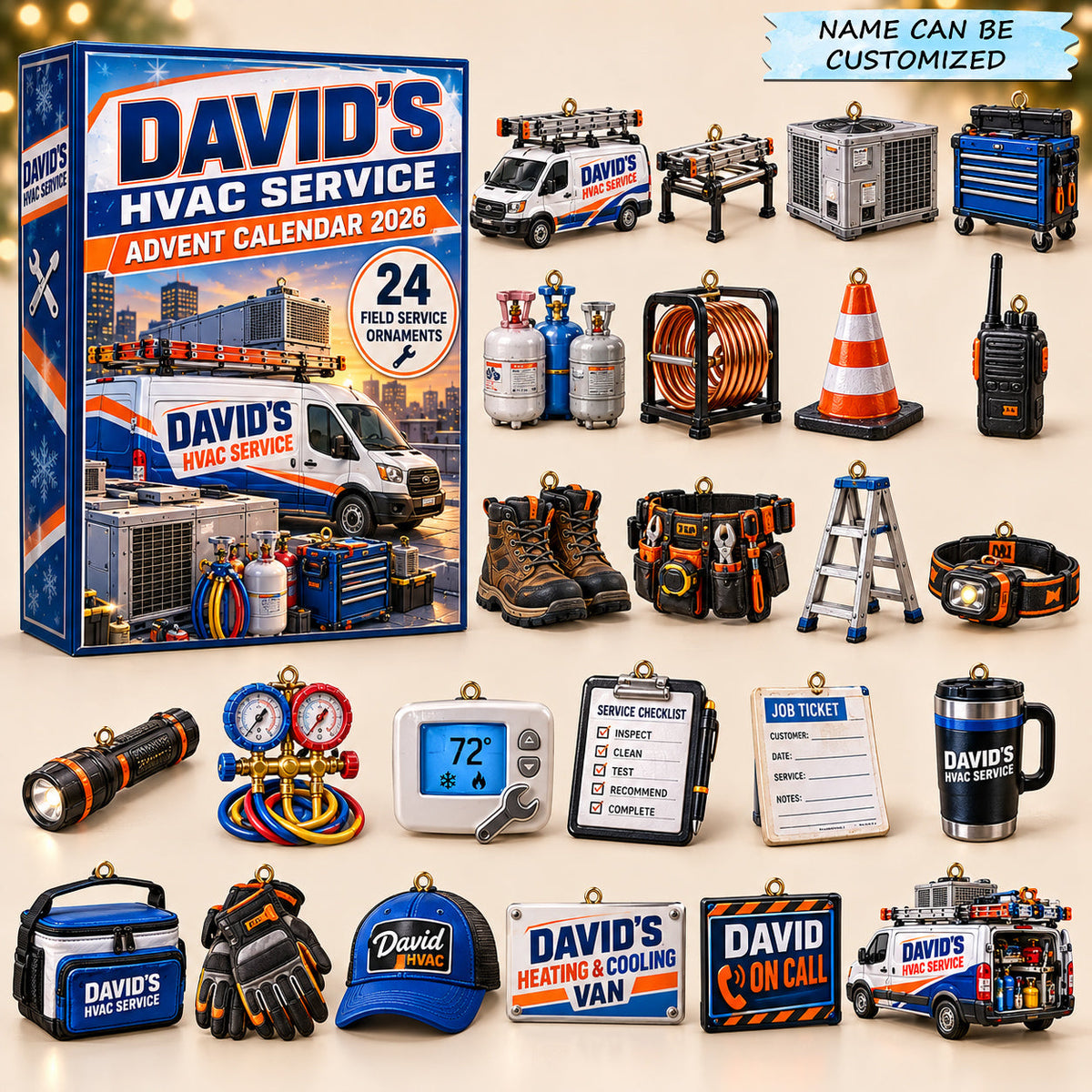 Personalized HVAC Service Advent Calendar 2026 QTCUZ GFTOMA14984