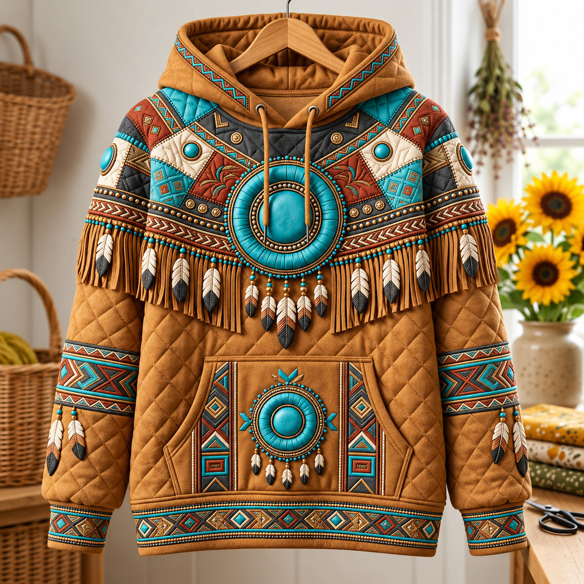 Turquoise Heritage Hoodie GFTOMA14994