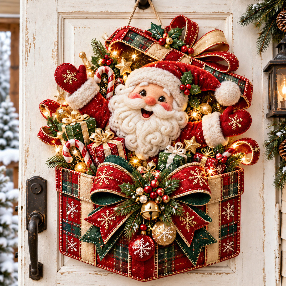 Santa Gift Custom Shape Felt Door Hanger GFTOMA14998