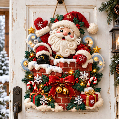 Santa Sleigh Custom Shape Felt Door Hanger GFTOMA14999