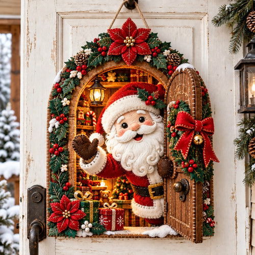 Santa Doorway Custom Shape Felt Door Hanger GFTOMA15002