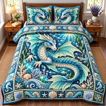 Ocean Dragon 3-Piece Quilted Bedding Set GFTOMA15036