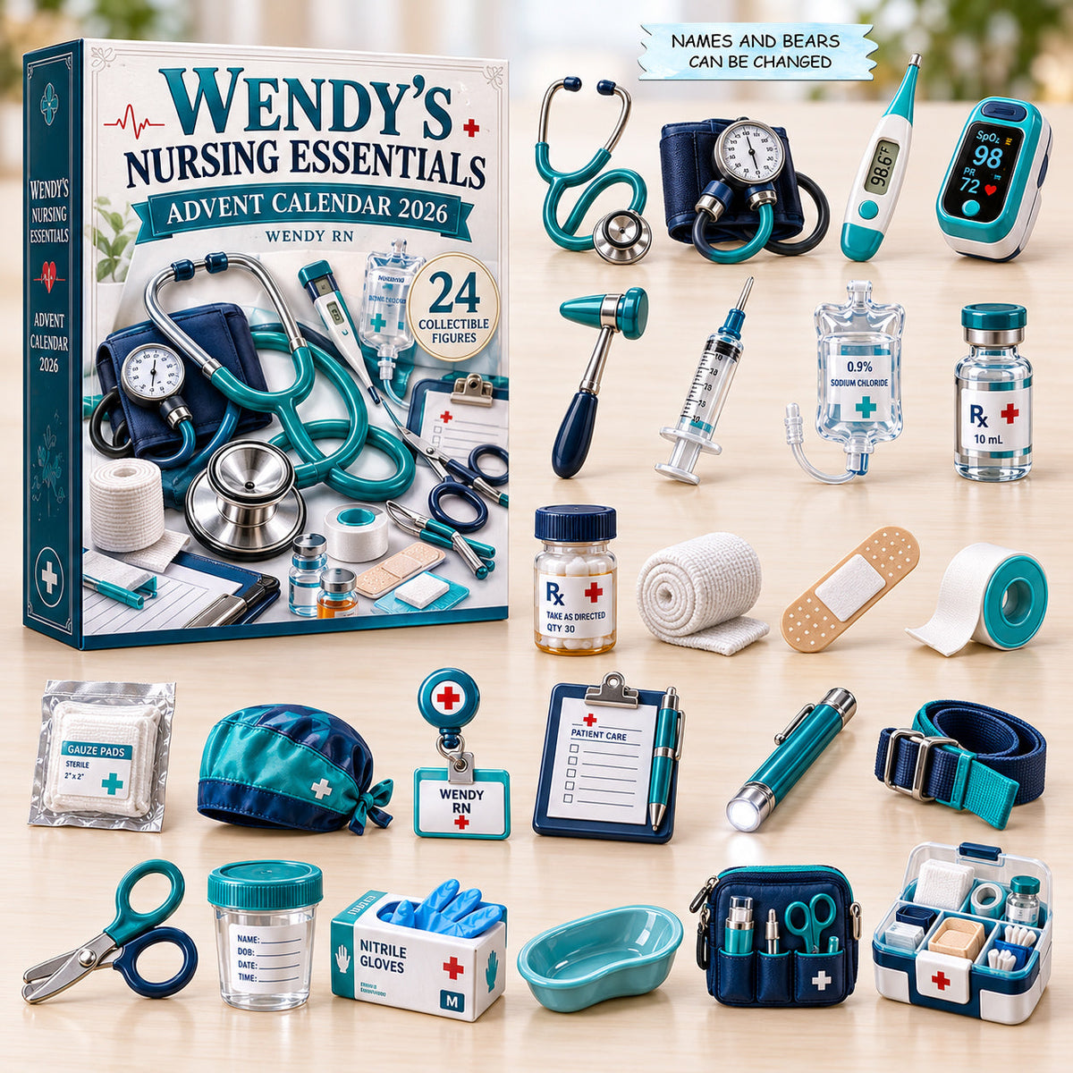 Personalized Nursing Essential Advent Calendar 2026 QTCUZ GFTOMA15047