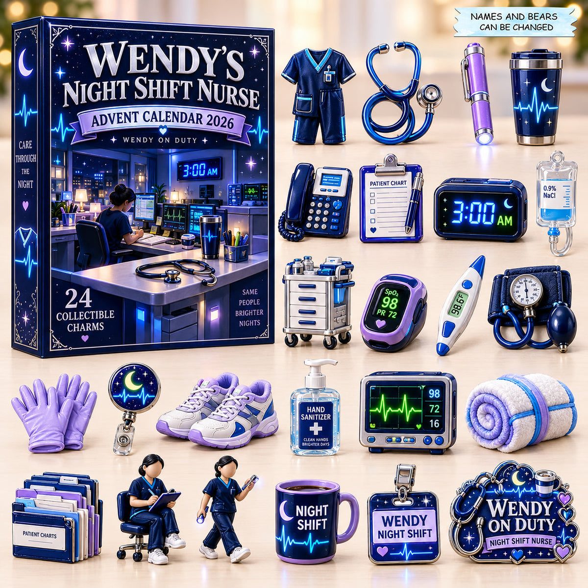 Personalized Night Shift Nurse Advent Calendar 2026 QTCUZ GFTOMA15048