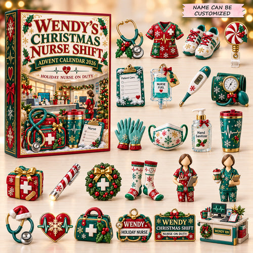 Personalized Christmas Nurse Advent Calendar 2026 QTCUZ GFTOMA15049