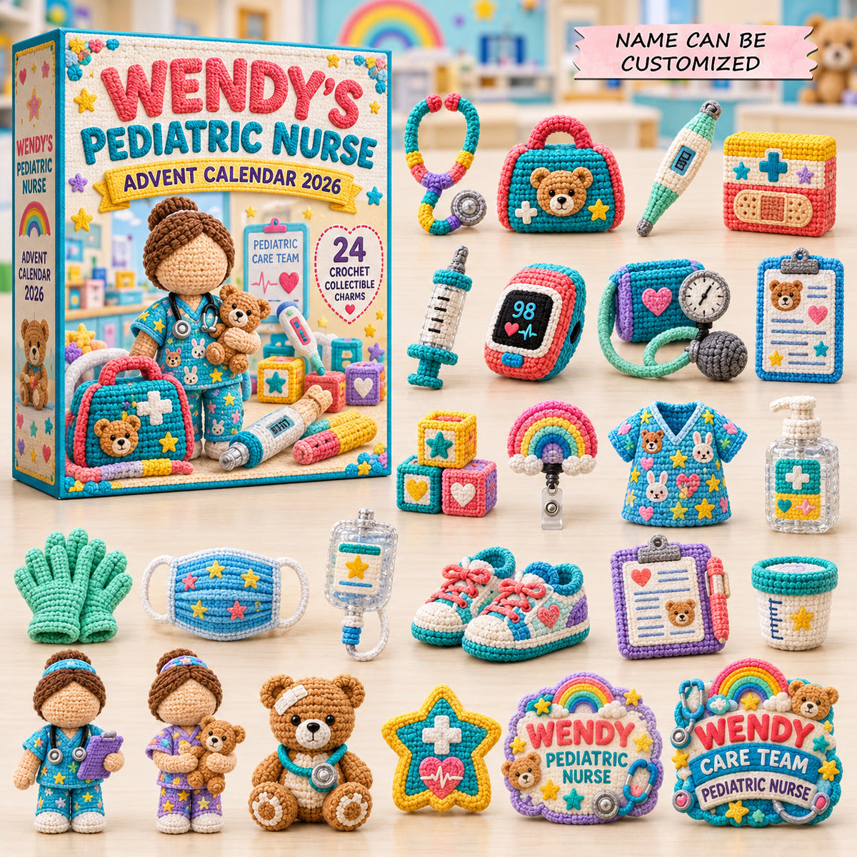 Personalized Pediatric Nurse Advent Calendar 2026 QTCUZ GFTOMA15051