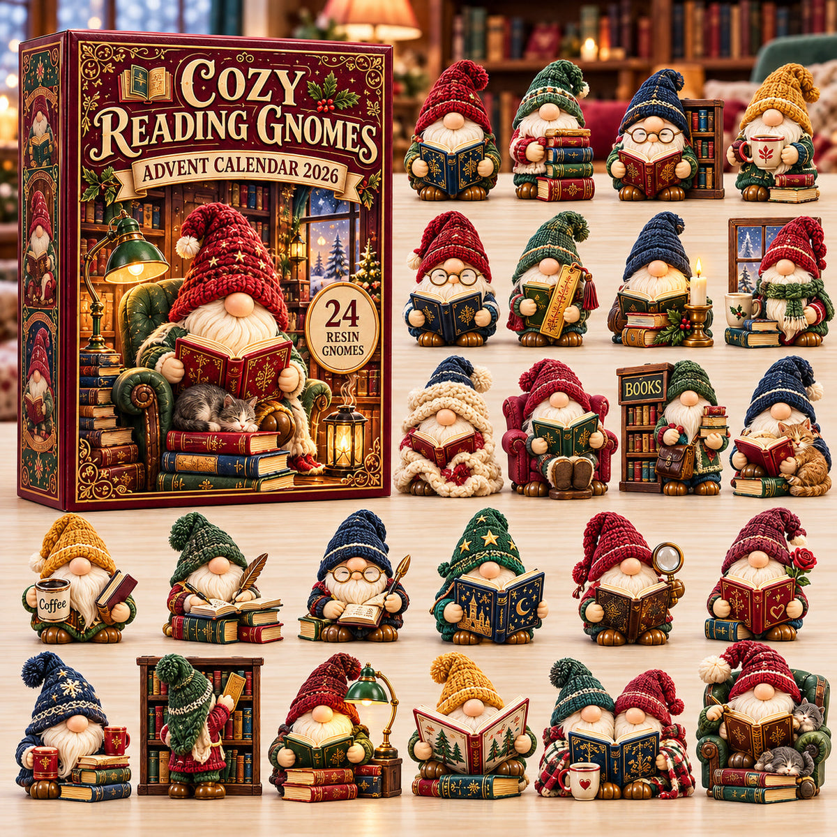 Cozy Reading Gnome Advent Calendar 2026 GFTOMA15058