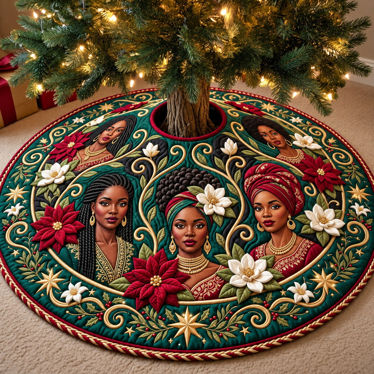 Christmas Sisterhood Quilted Tree Skirt GFTOMA15070