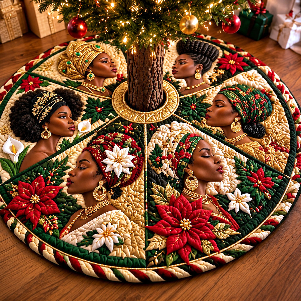 Festive Sisterhood Quilted Tree Skirt GFTOMA15073