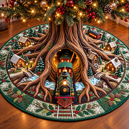 Christmas Train Quilted Tree Skirt GFTOMA15076