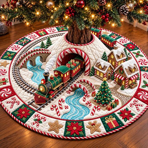 Candy Train Quilted Tree Skirt GFTOMA15079