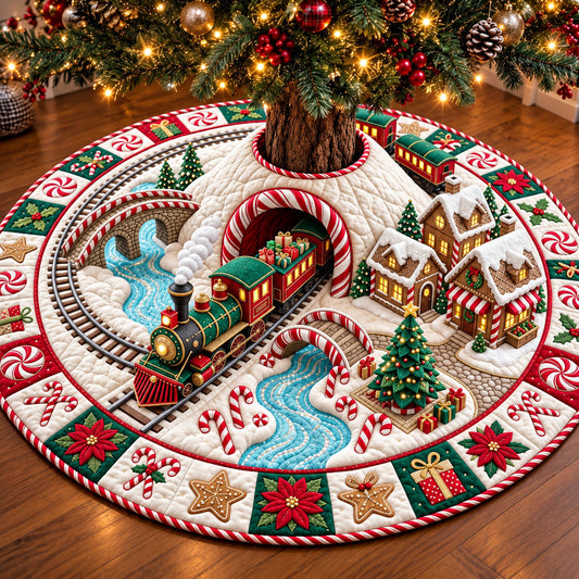 Candy Train Quilted Tree Skirt GFTOMA15079
