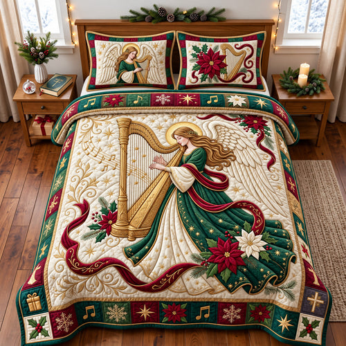 Christmas Angel 3-Piece Quilted Bedding Set GFTOMA15104