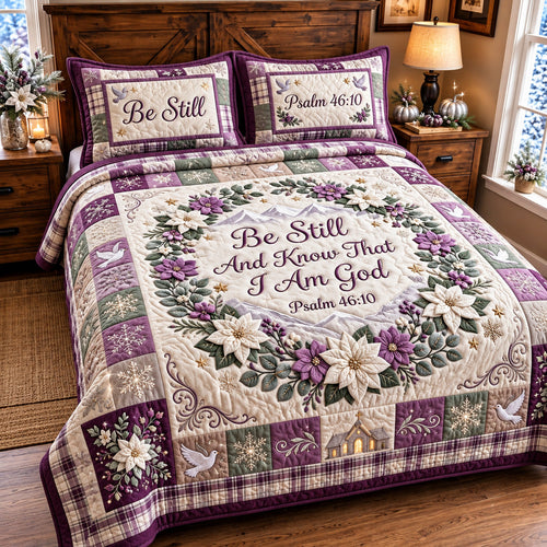 Be Still Faith 3-Piece Quilted Bedding Set GFTOMA15108