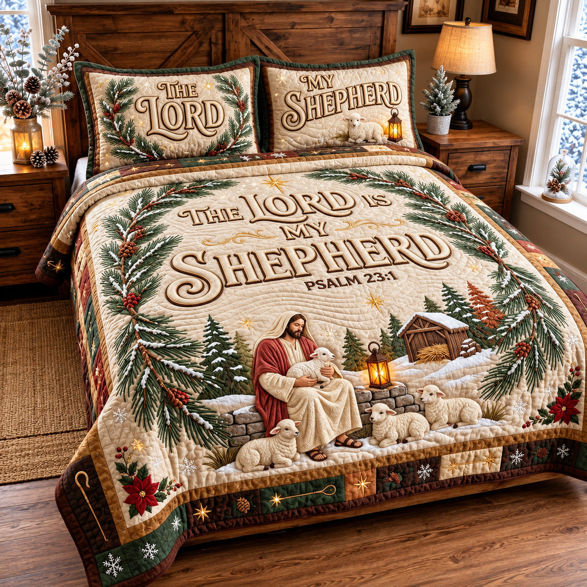 Faithful Shepherd 3-Piece Quilted Bedding Set GFTOMA15109