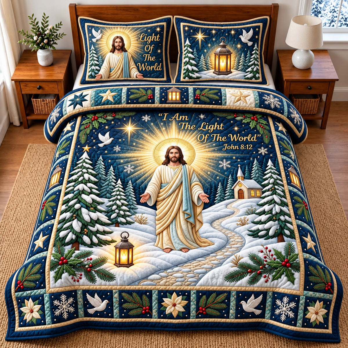 Light Of World 3-Piece Quilted Bedding Set GFTOMA15111