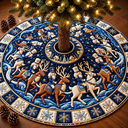 Reindeer Dance Quilted Tree Skirt GFTOMA15118
