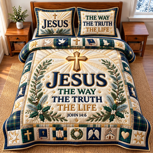 Jesus The Way 3-Piece Quilted Bedding Set GFTOMA15142