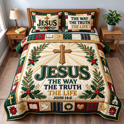 Faithful Jesus 3-Piece Quilted Bedding Set GFTOMA15143