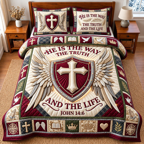 Cross Of Faith 3-Piece Quilted Bedding Set GFTOMA15145