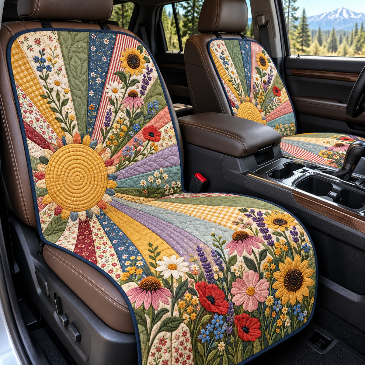 Sunflower Meadow Quilted Car Seat Protector GFTOMA15184