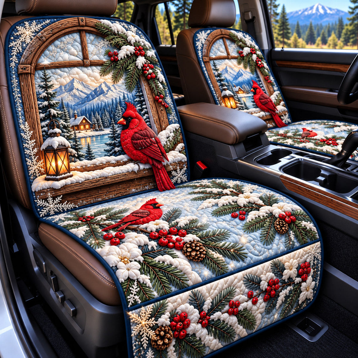Lantern Cardinal Quilted Car Seat Protector GFTOMA15208
