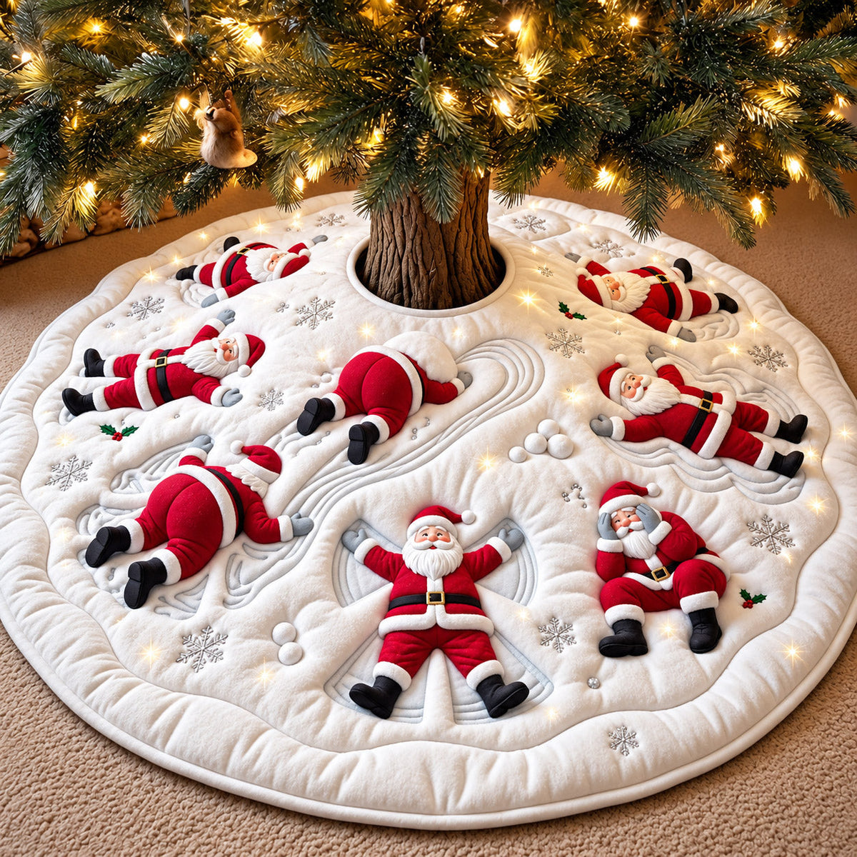 Sleepy Santa Quilted Tree Skirt GFTOMA15218