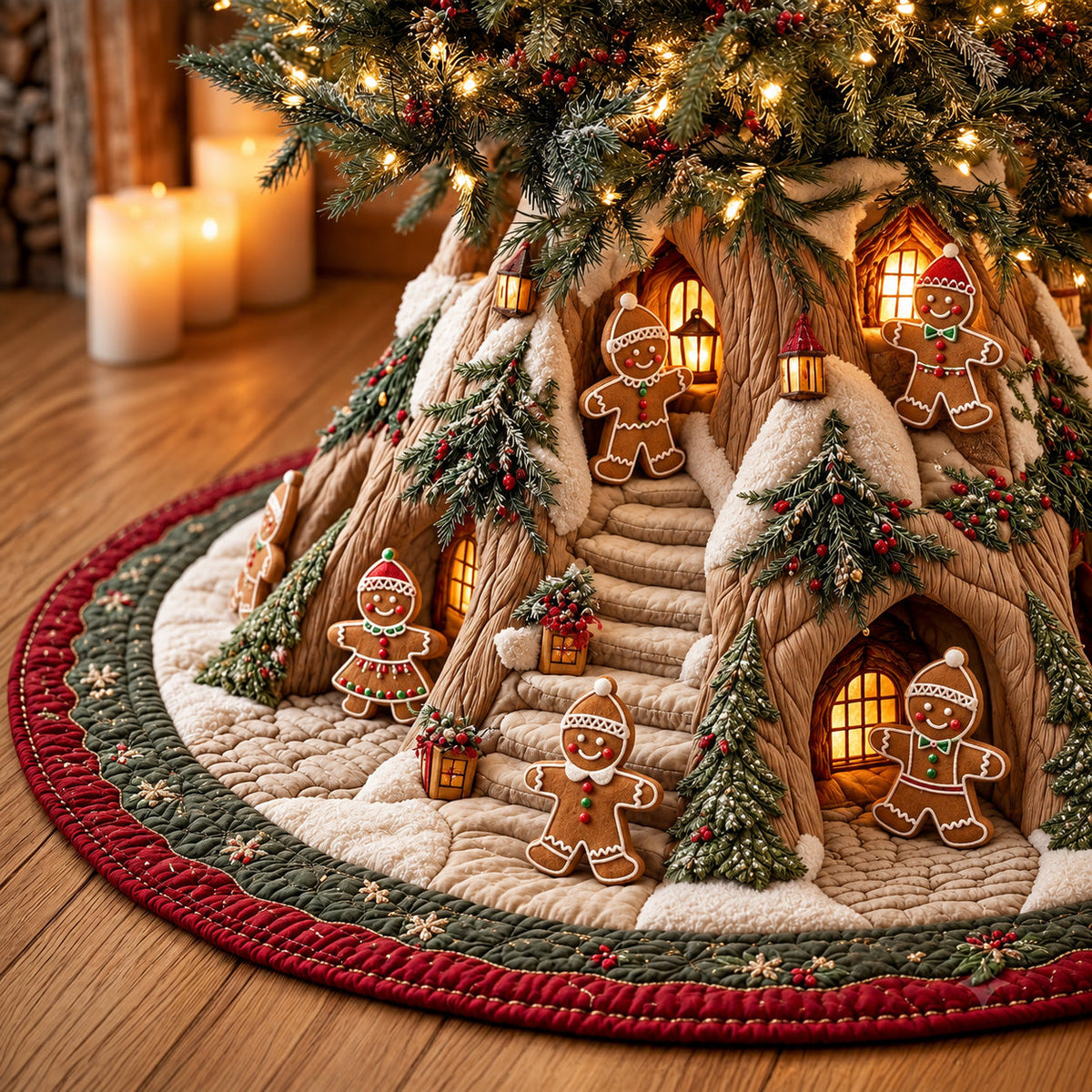 Winter Village Quilted Tree Skirt GFTOMA15253