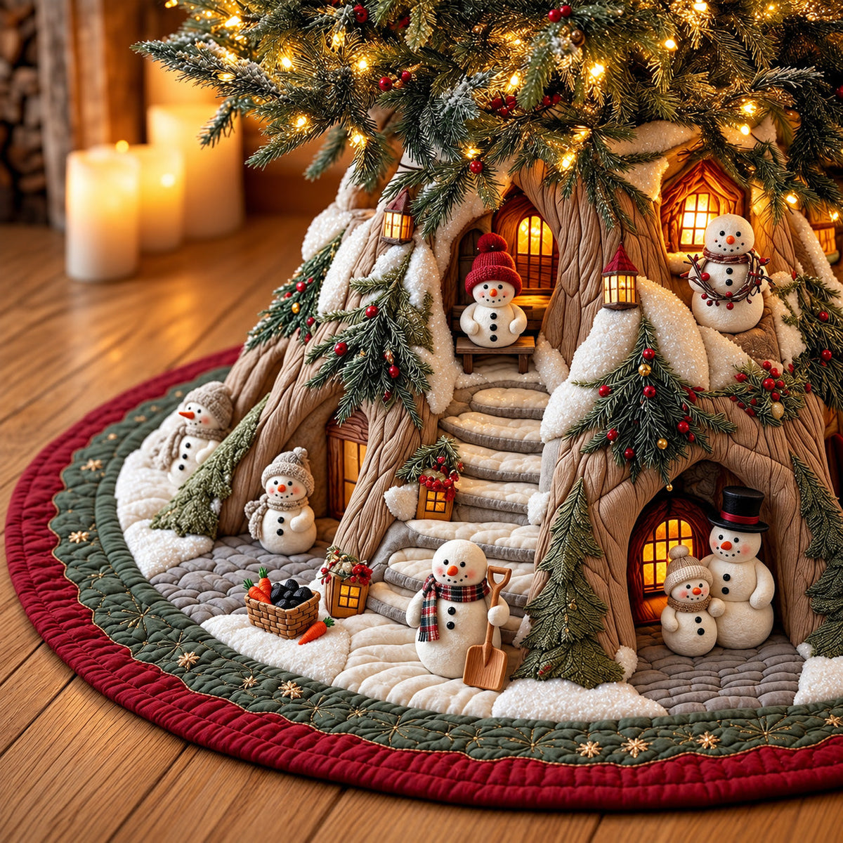 Winter Village Quilted Tree Skirt GFTOMA15253