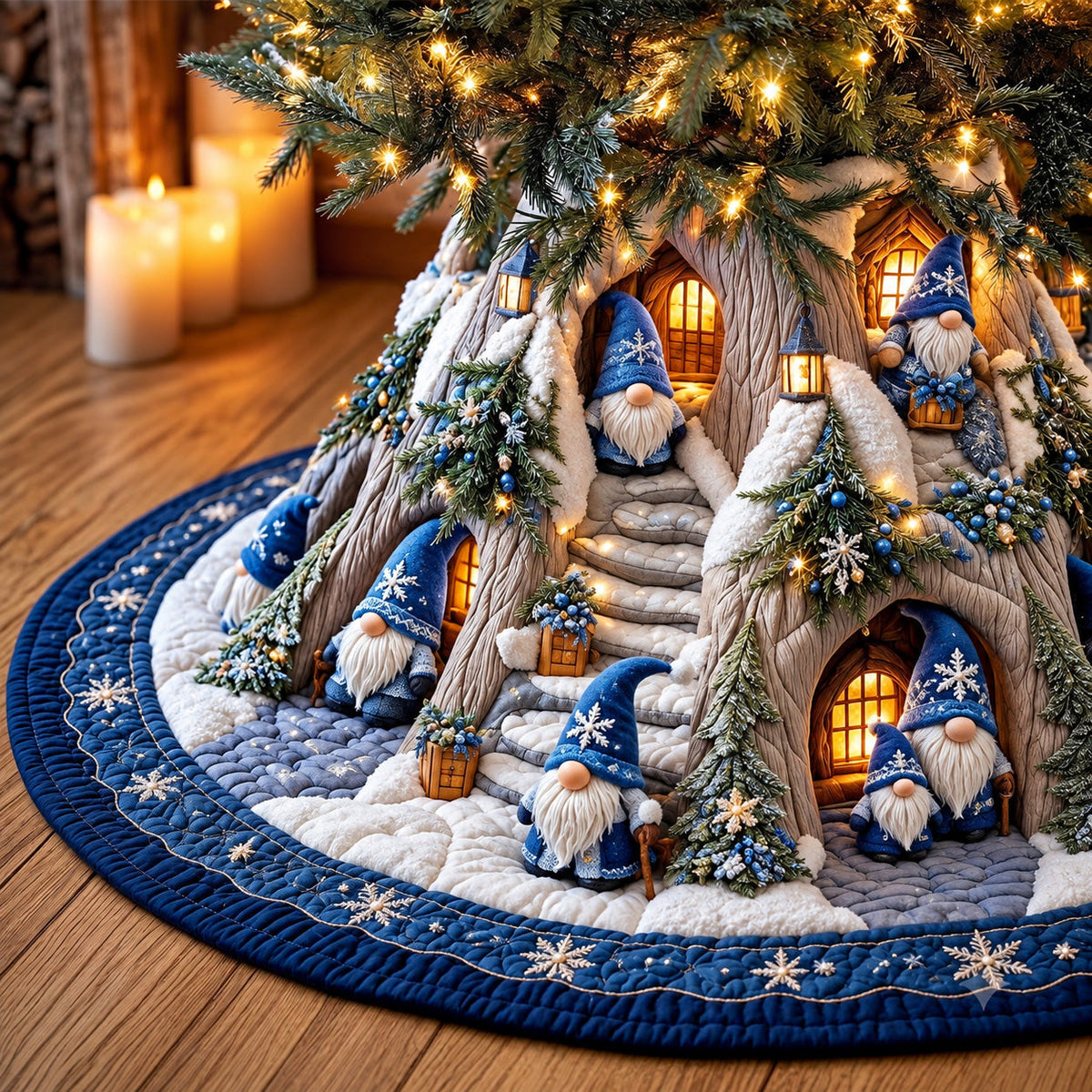 Winter Village Quilted Tree Skirt GFTOMA15253