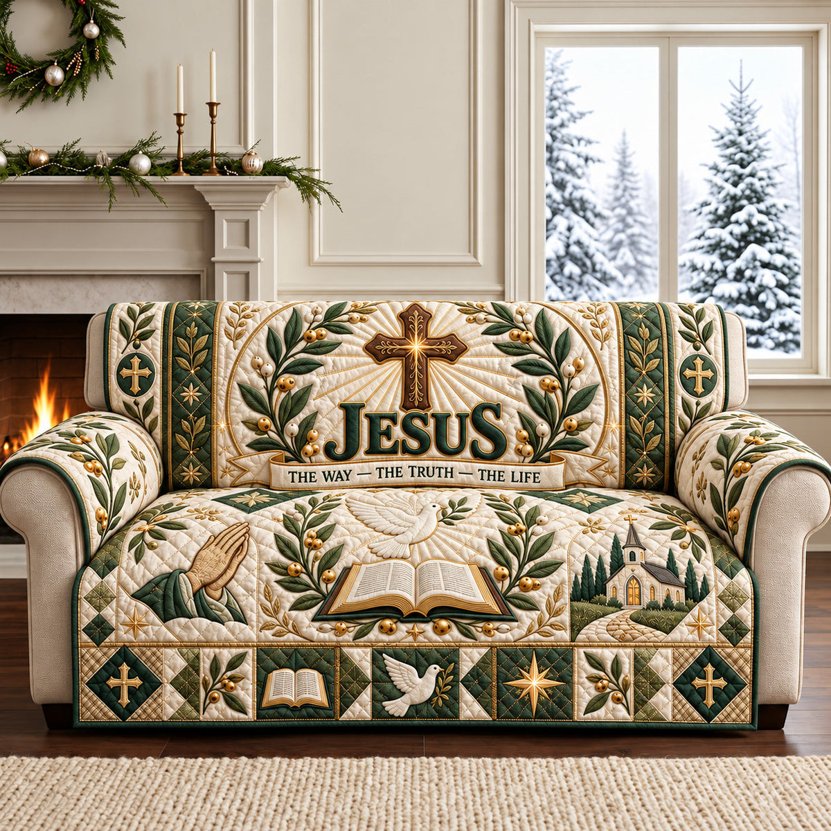 Jesus Truth Quilted Sofa Cover GFTOMA15278