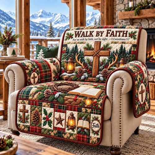 Christmas Faith Quilted Sofa Cover GFTOMA15279