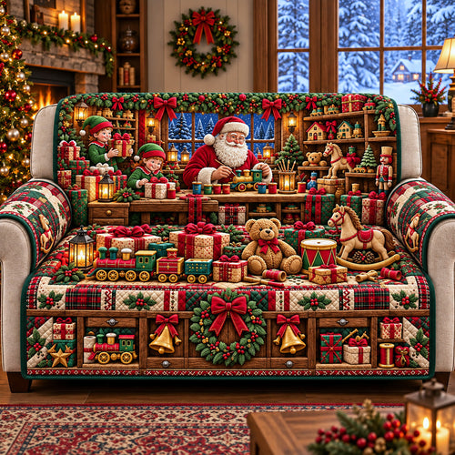 Santa Toyshop Quilted Sofa Cover GFTOMA15282