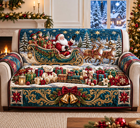 Santa Christmas Night Quilted Sofa Cover GFTOMA15284