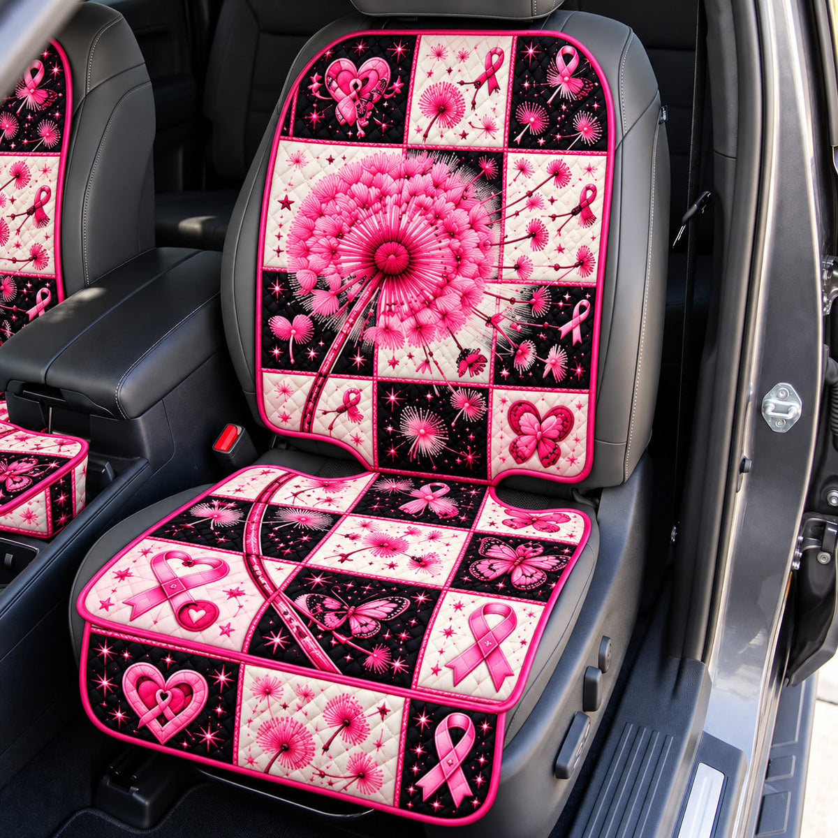 Pink Patchwork Quilted Car Seat Protector GFTOMA15290