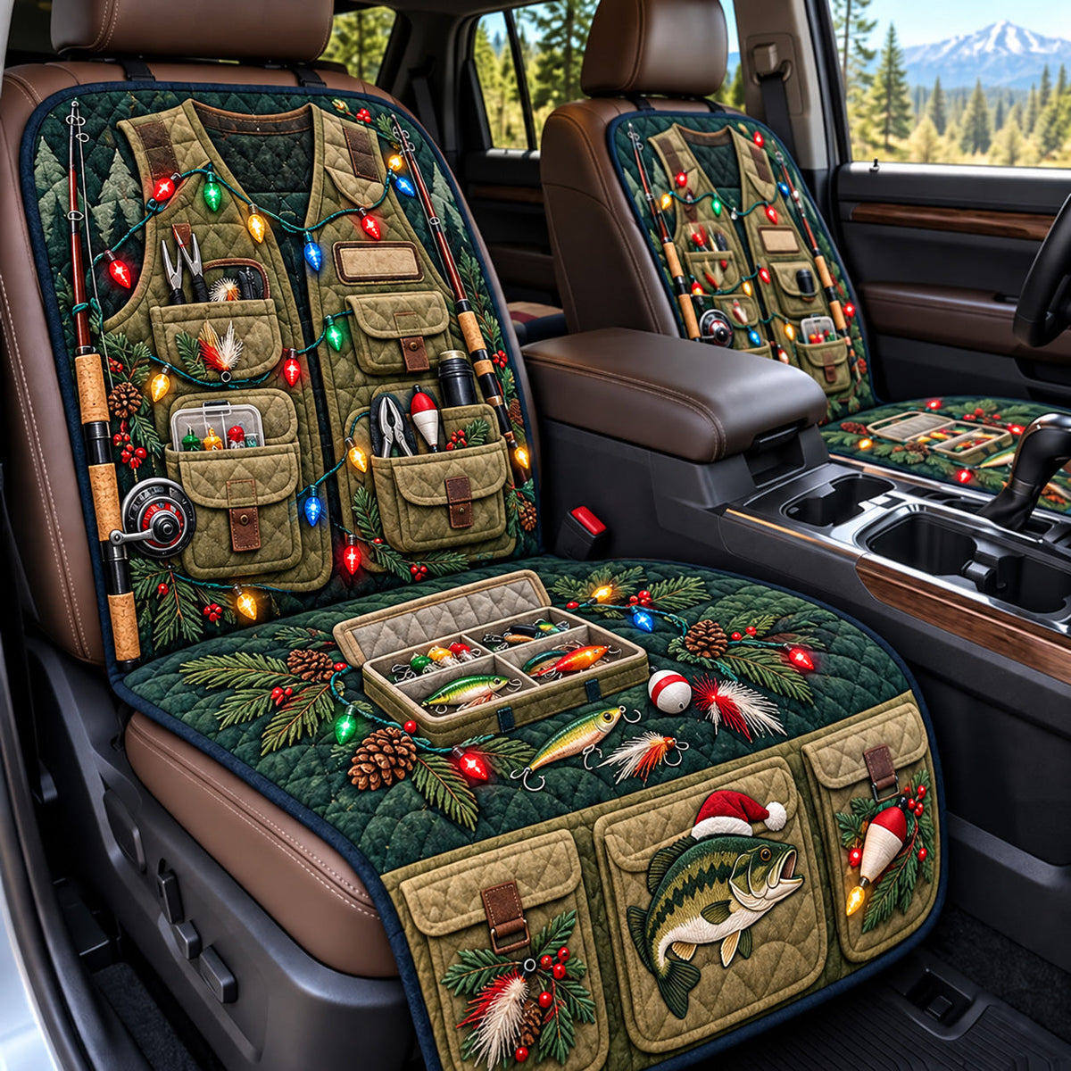 Fishing Gear Quilted Car Seat Protector GFTOMA15293