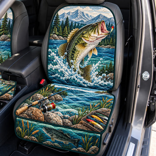 Bass Fishing Quilted Car Seat Protector GFTOMA15294