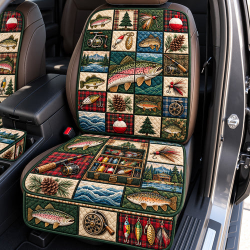 Fishing Patchwork Quilted Car Seat Protector GFTOMA15297