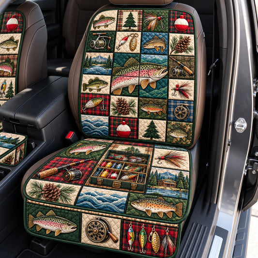 Fishing Patchwork Quilted Car Seat Protector GFTOMA15297