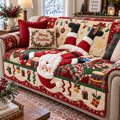 Funny Santa Quilted Sofa Cover GFTOMA15352