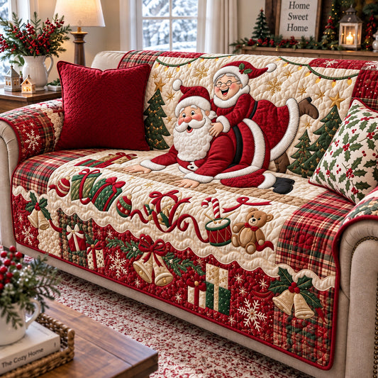 Santa Nap Quilted Sofa Cover GFTOMA15353